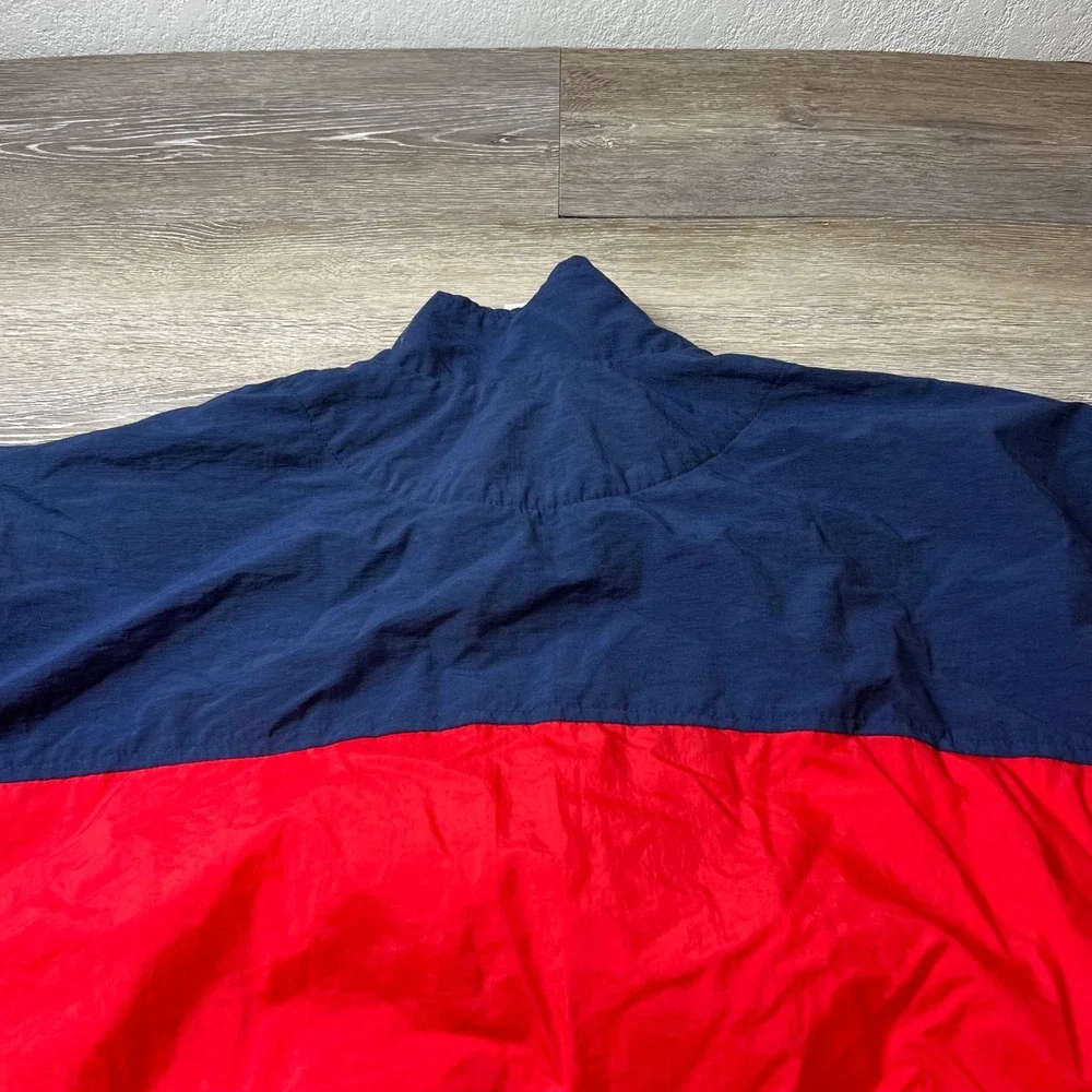 Adidas Windbreaker Mens XL Red Navy Blue Vintage Colorblock Full Zip Jacket